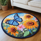 Whispering Wings Round Mat Rug - Nature Design | Serene Home Decor