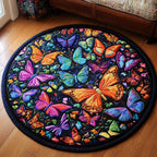 Whispering Wings Round Mat Rug - Nature Design | Serene Home Decor