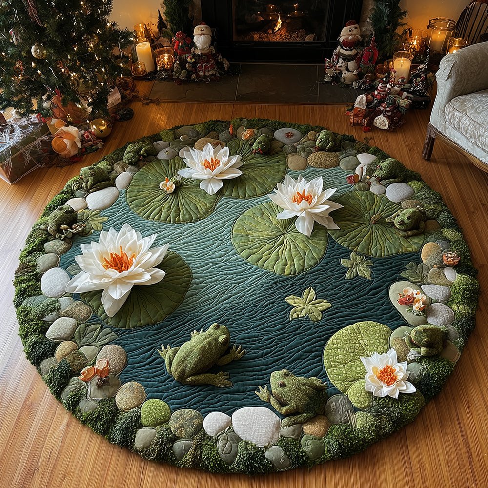 Whispers from the Pond Round Mat Rug - Nature Design | Serene Home Decor