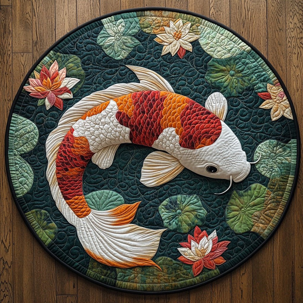 Whispers of Water Round Mat Rug - washable non-slip printed rug