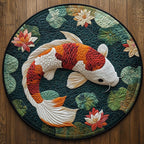 Whispers of Water Round Mat Rug - washable non-slip printed rug