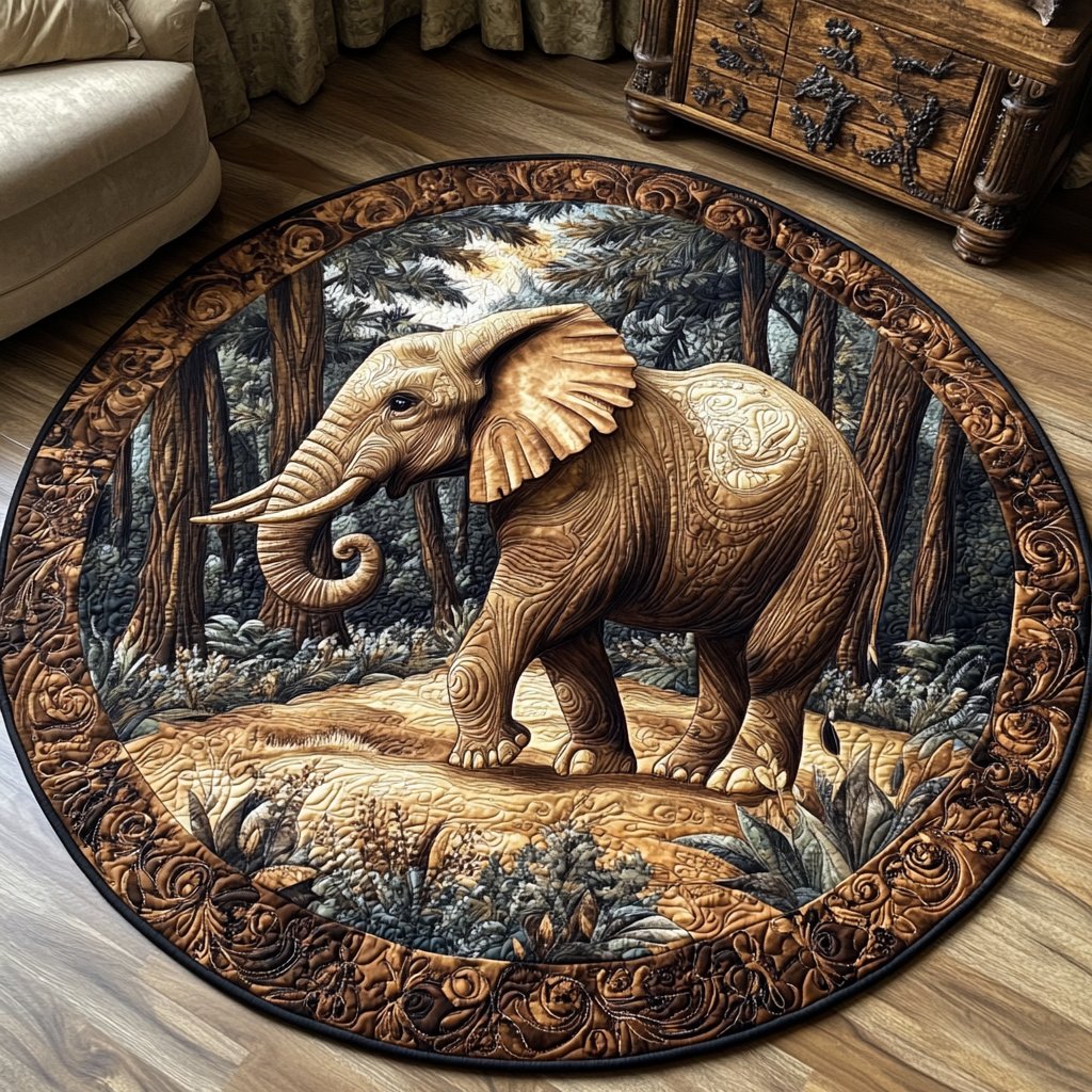 Whispers of the Wild Round Mat Rug - Nature Design | Serene Home Decor