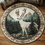 White-tailed Charm Round Mat Rug - washable non-slip printed rug
