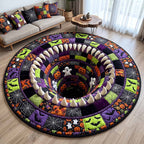 Wicked Hollow (Design 4) Round Mat Rug - washable non-slip printed rug
