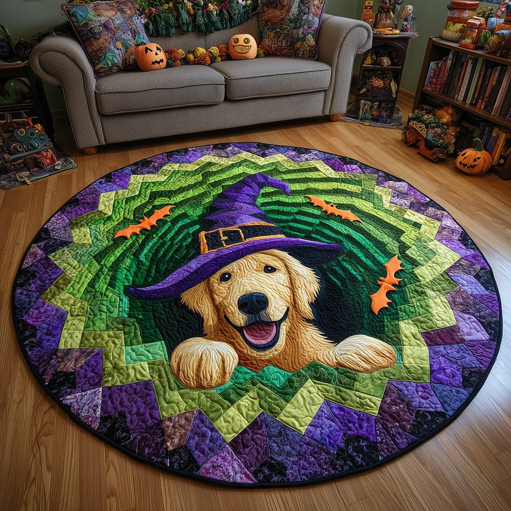 Wicked Retriever Round Mat Rug - washable non-slip printed rug