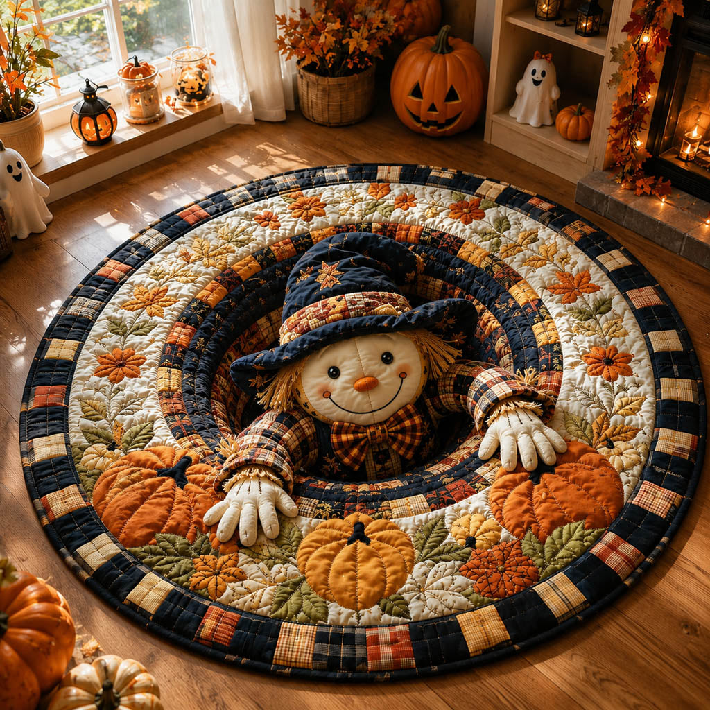 Wicked Scarecrow Tunnel Round Mat Rug - Nature Design | Serene Home Decor (Design 1) - washable non-slip printed rug