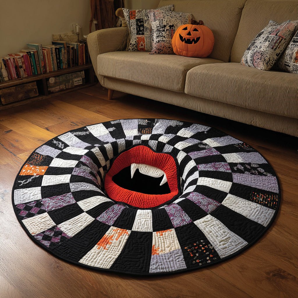 Wicked Spiral Round Mat Rug - washable non-slip printed rug