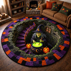 Wicked Witch Round Mat Rug - Seasonal Design | Seasonal Round Rug - washable non-slip printed rug