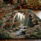 Wild Antlers area rug in a living room