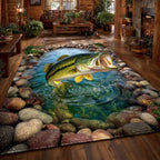 Wild Bass area rug in a living room