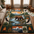Wild Bear area rug in a living room