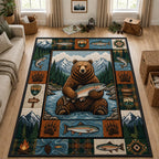 Wild Bear area rug in a living room
