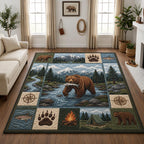 Wild Bear area rug in a living room