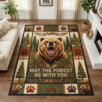 Wild Bear area rug in a living room