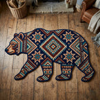 Wild Bear Custom Shape Area Rug - Cute Animal Design | Die-Cut Non-Slip Rug - washable non-slip printed rug