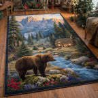 Wild Bear Majesty area rug in a living room