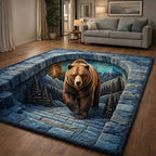 Wild Bear Path area rug in a living room