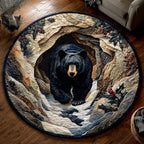 Wild Bear Round Mat Rug - Cute Pet Design | Animal Printed Home Decor