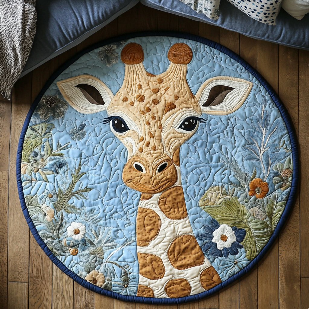 Wild Beauty Round Mat Rug - washable non-slip printed rug