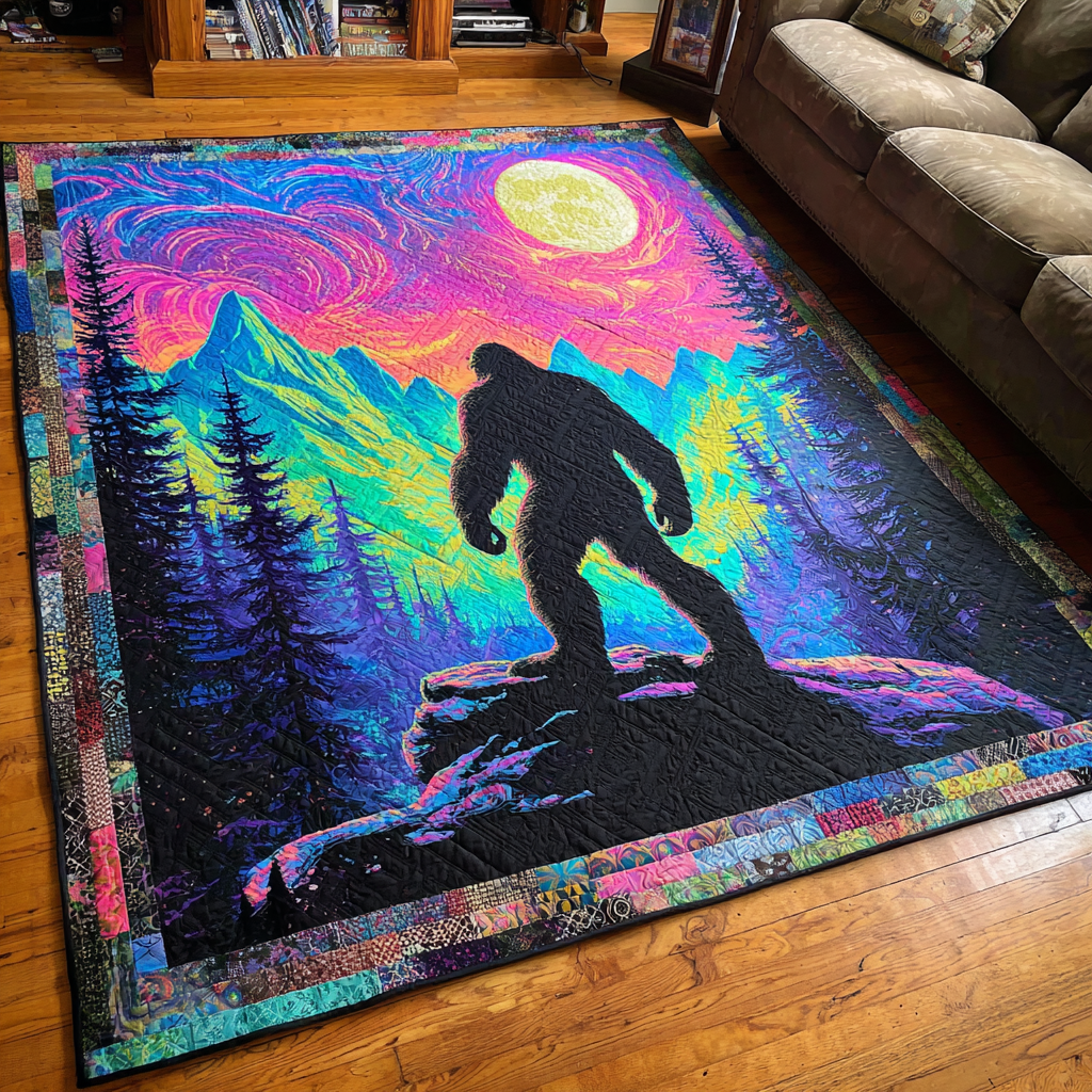 Wild Bigfoot area rug in a living room