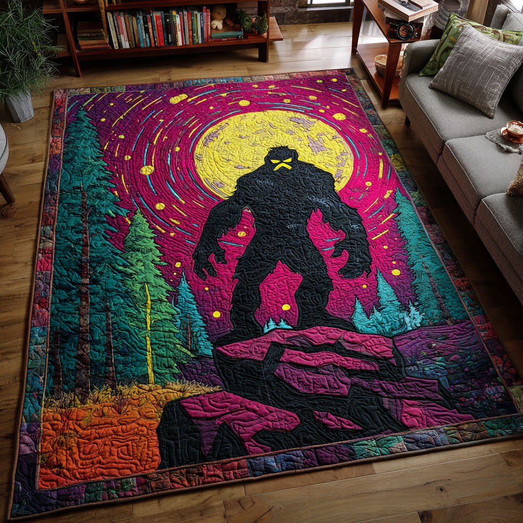 Wild Bigfoot area rug in a living room