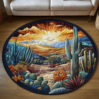 Wild Desert Beauty Round Mat Rug - washable non-slip printed rug