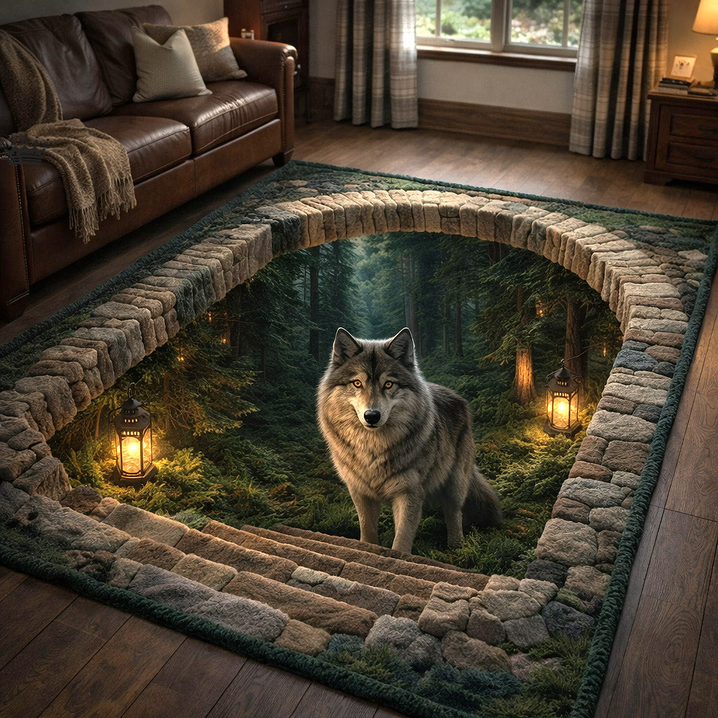 Wild Fang area rug in a living room
