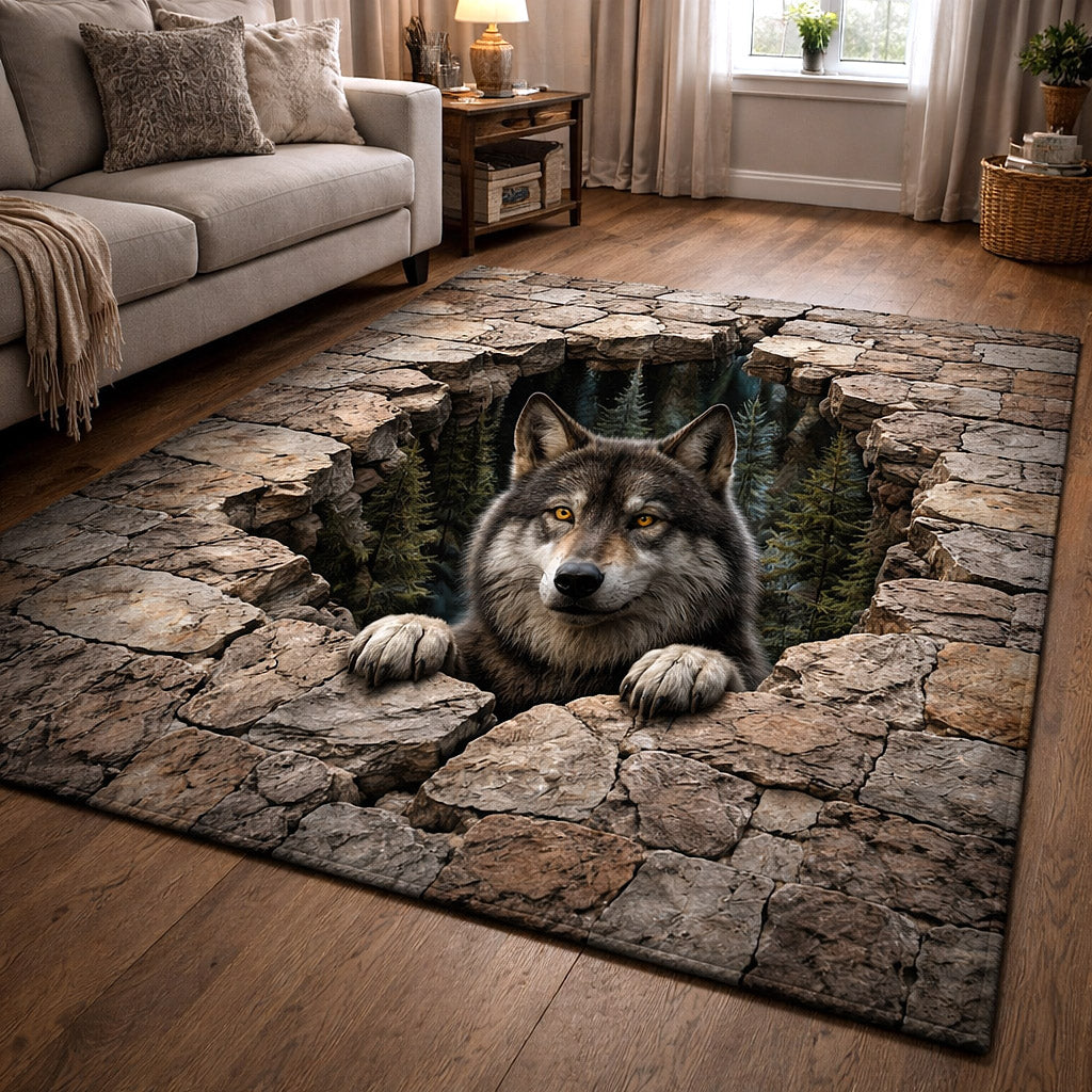 Wild Fang area rug in a living room