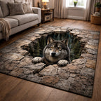 Wild Fang area rug in a living room
