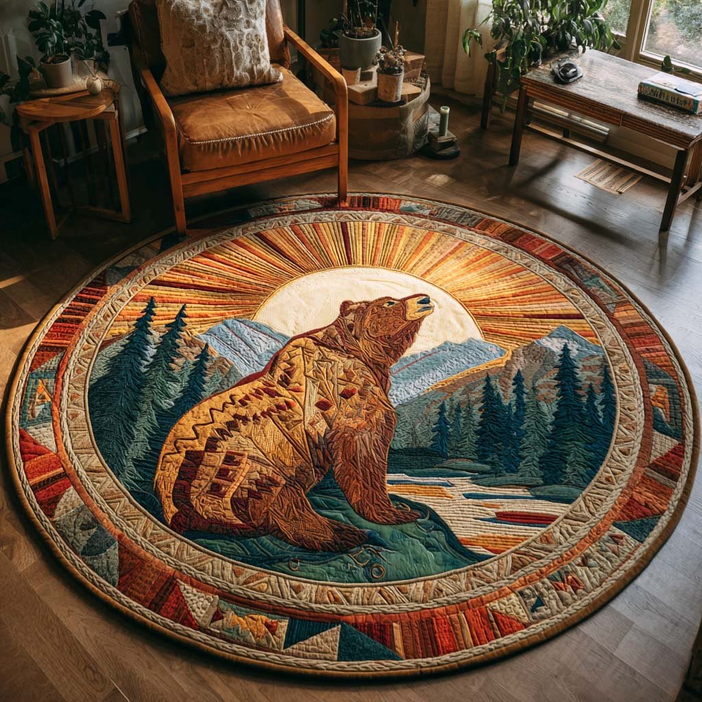 Wild Fang Round Mat Rug - washable non-slip printed rug