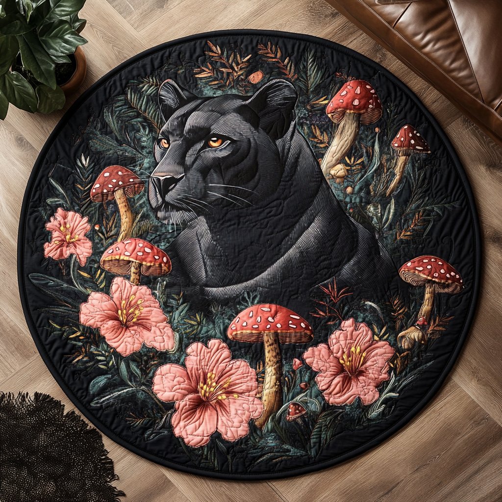 Wild Gaze Round Mat Rug - washable non-slip printed rug