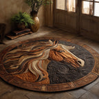 Wild Grace Round Mat Rug - washable non-slip printed rug