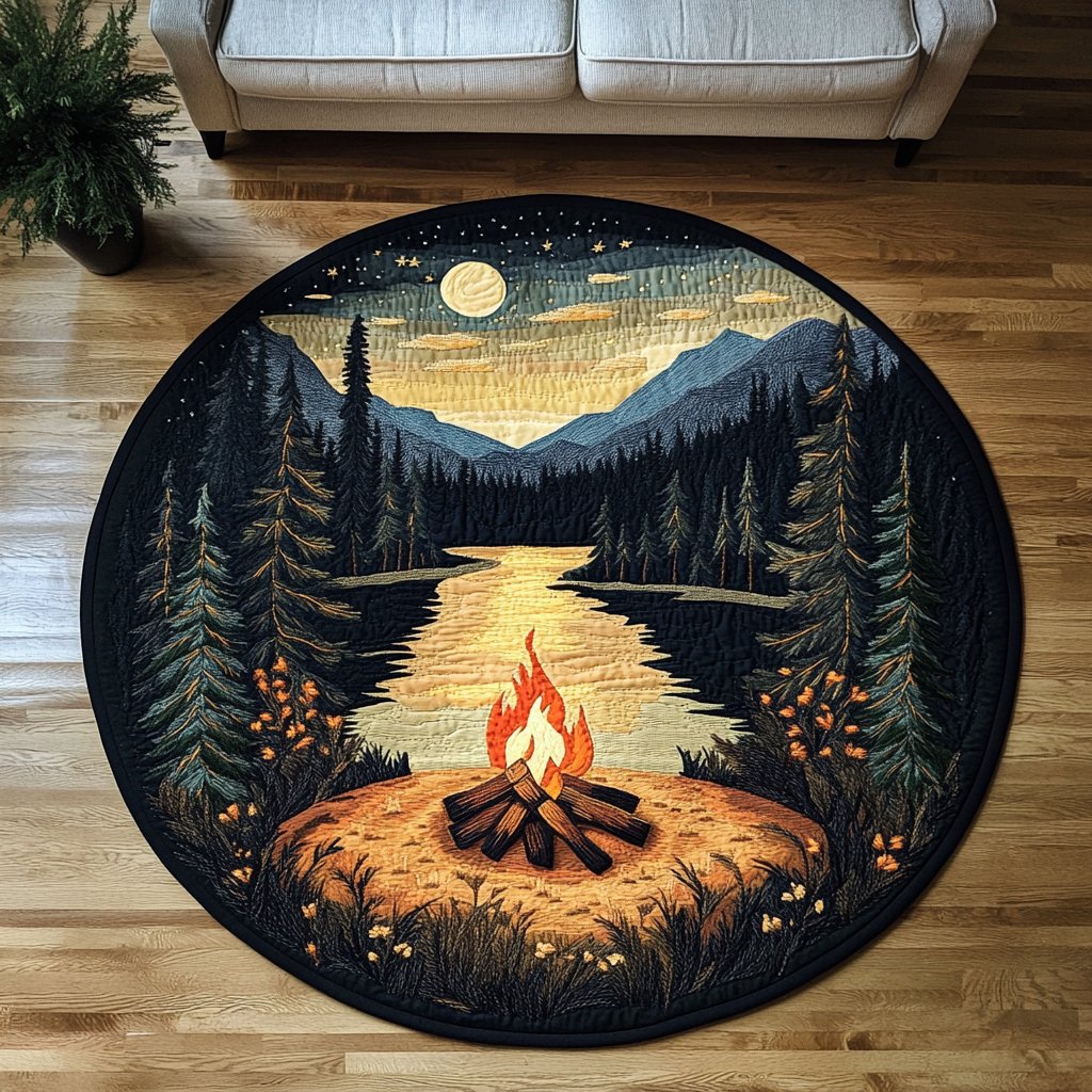 Wild Haven Round Mat Rug - washable non-slip printed rug