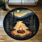 Wild Haven Round Mat Rug - washable non-slip printed rug