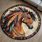 Wild Heart Round Mat Rug - washable non-slip printed rug