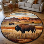 Wild Horizon Round Mat Rug - washable non-slip printed rug