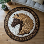 Wild Horse Round Mat Rug - Cute Pet Design | Animal Printed Home Decor