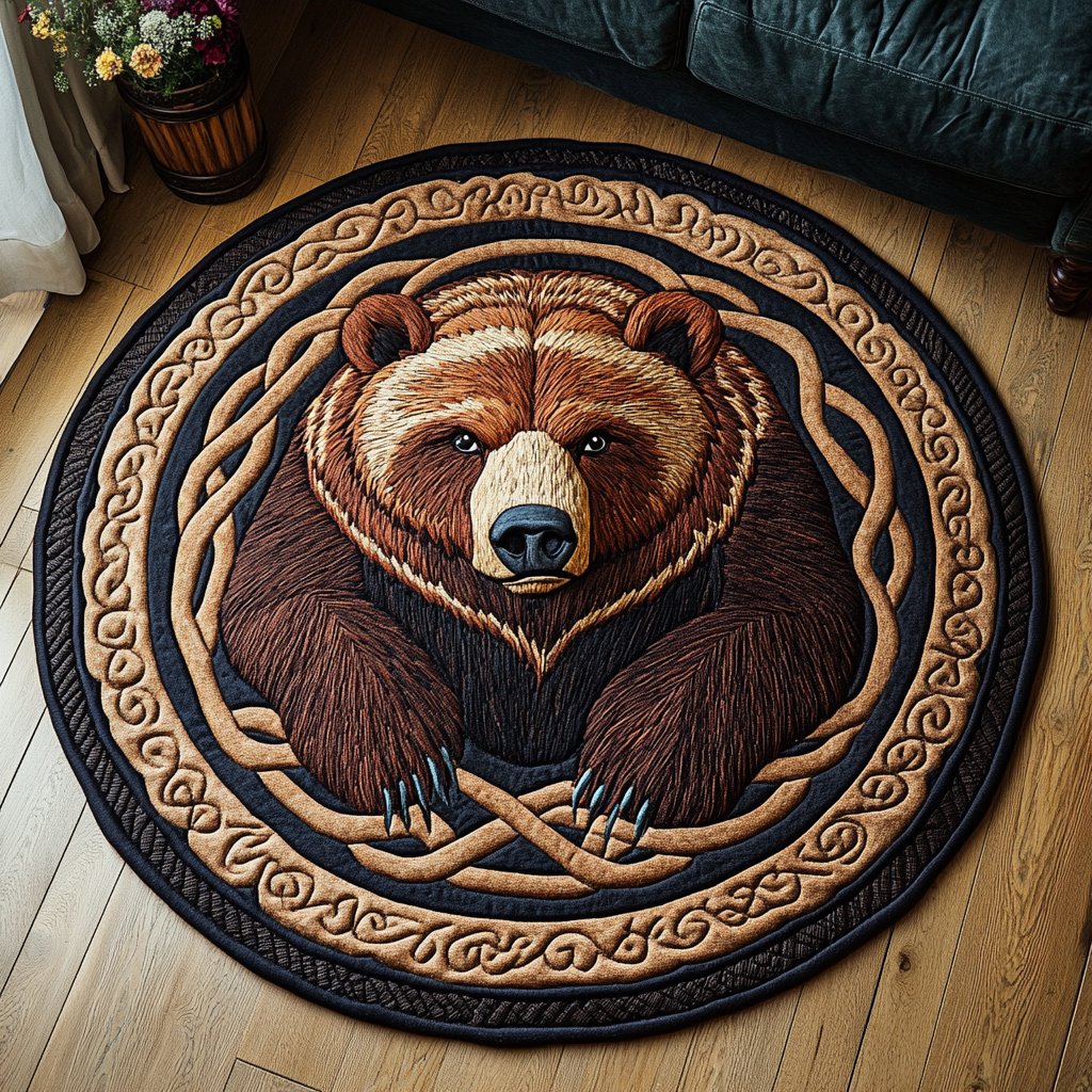 Wild Paws Round Mat Rug - washable non-slip printed rug