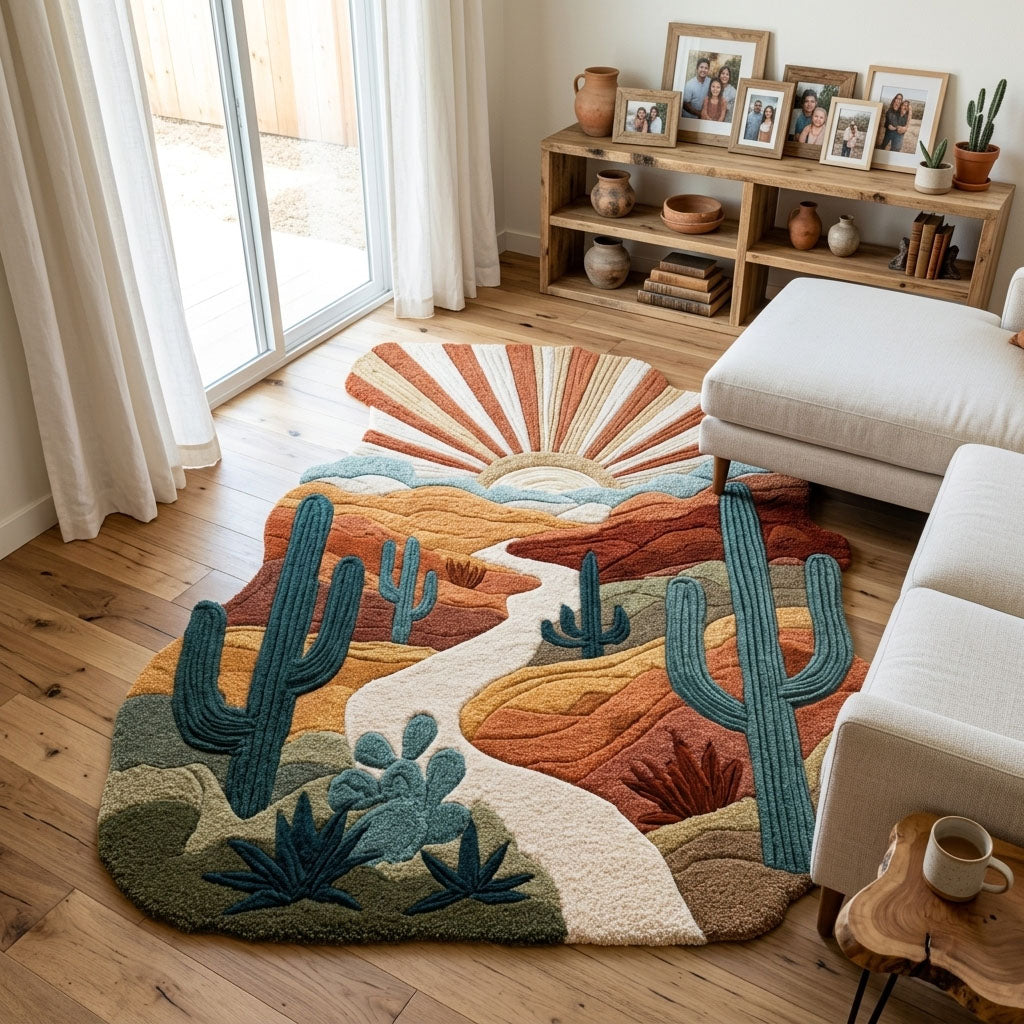 Wild Petal Custom Shape Area Rug - Nature Design | Die-Cut Non-Slip Rug - washable non-slip printed rug