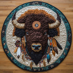 Wild Plains Round Mat Rug - washable non-slip printed rug