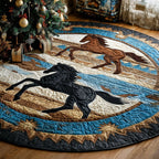 Wild Prairie Ride Round Mat Rug - washable non-slip printed rug
