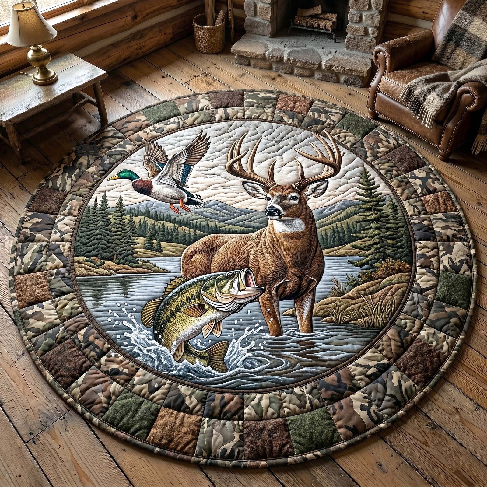 Wild Pursuit Round Mat Rug - Nature Design | Serene Home Decor