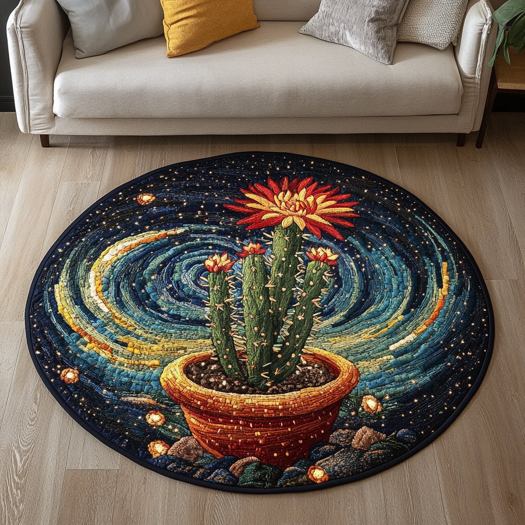 Wild Roots Round Mat Rug - washable non-slip printed rug