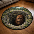 Wild Sasquatch Round Mat Rug - washable non-slip printed rug