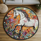 Wild Spots Round Mat Rug - washable non-slip printed rug