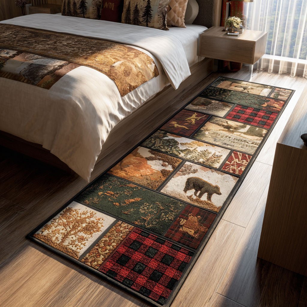 Wild Tartan Chase Runner Carpet Runner Rug - Cute Pet Design | Animal Printed Runner Rug