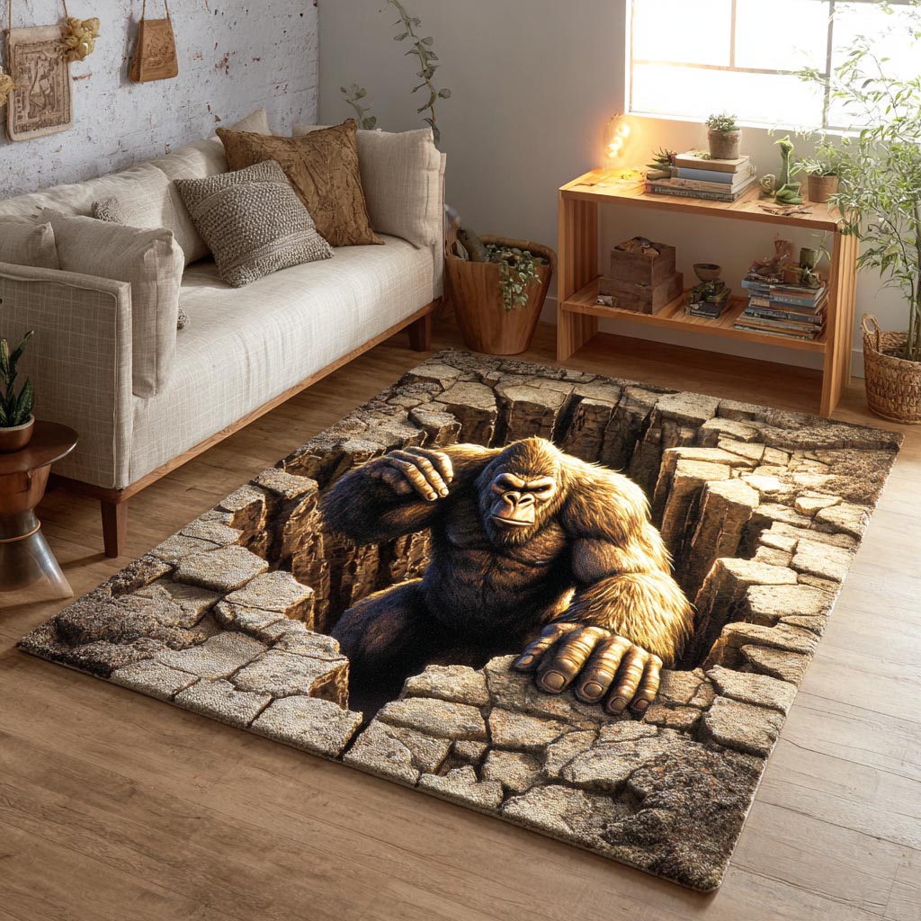 Wild Tracker area rug in a living room