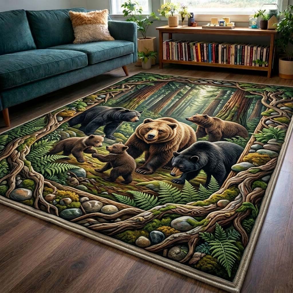 Wild Union area rug in a living room