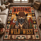 Wild West Cowgirl area rug in a living room