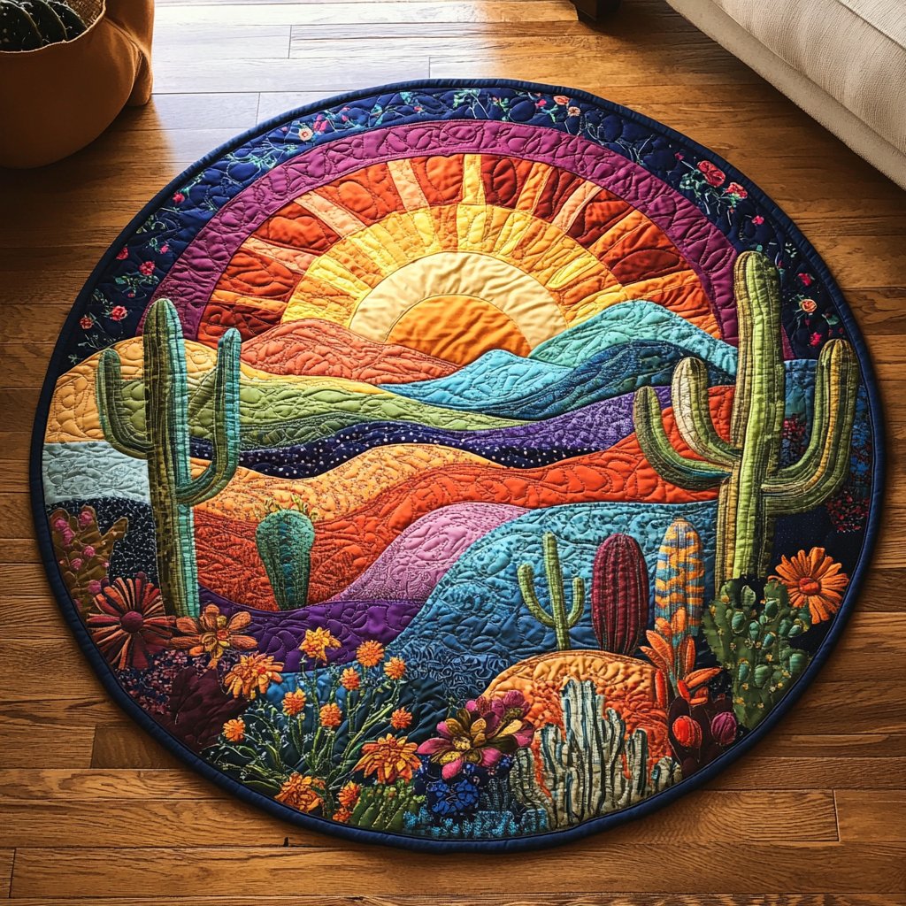 Wild West Wonders Round Mat Rug - washable non-slip printed rug